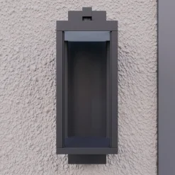 udendørs LED-væglampe Ferdinand, sæt med 2, grå, 38 cm^Lucande New