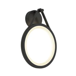 Lucande udendørs LED-væglampe Mirco, 30 cm, sort, IP65