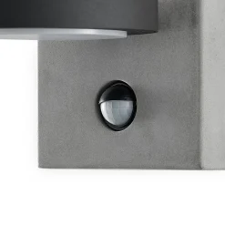 Lucande udendørs LED-væglampe Belna, beton, sensor, IP54