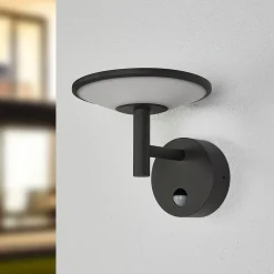 Lucande udendørs LED-væglampe Fenia, sensor, IP54, antracit