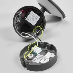 Lucande udendørs LED-væglampe Fenia, sensor, IP54, antracit