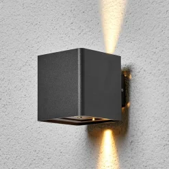 Lucande udendørs LED-væglampe Aaron, antracit, IP54, op/ned