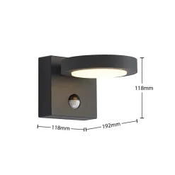 udendørs LED-væglampe Belna, metal, sensor, IP54^Lucande Outlet