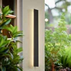 udendørs LED-væglampe Melira, højde 100 cm, antracit^Lucande