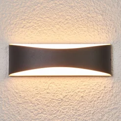 udendørs LED-væglampe Akira, antracit, metal, 23 cm^Lucande New
