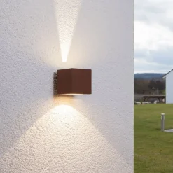 Lucande Væglamper>udendørs LED-væglampe Jarno, rust, metal, 9 cm