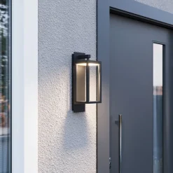 Lucande udendørs LED-væglampe Ferdinand, grå, metal, 38 cm