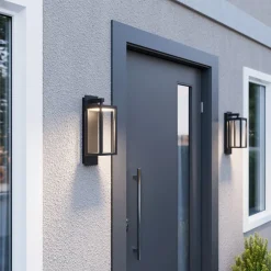 Lucande udendørs LED-væglampe Ferdinand, grå, metal, 38 cm