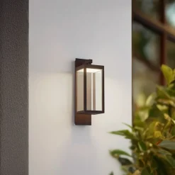 Lucande Terrassebelysning|Væglamper>udendørs LED-væglampe Ferdinand, rust, metal, IP54