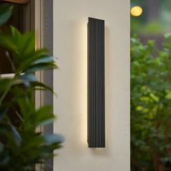 Lucande Terrassebelysning|Væglamper>udendørs LED-væglampe Melira, længde 60 cm, antracit