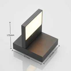 Lucande udendørs LED-væglampe Silvan, antracit, IP65, 14 cm