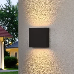 udendørs LED-væglampe Trixy, antracit, metal, IP54^Lucande Discount