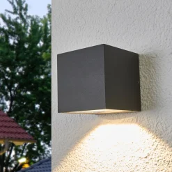 Lucande udendørs LED-væglampe Merjem, 12 cm, ned, IP54