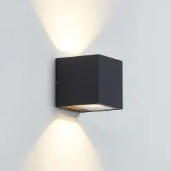 udendørs LED-væglampe Merjem, 12 cm, op/ned, IP54^Lucande Clearance