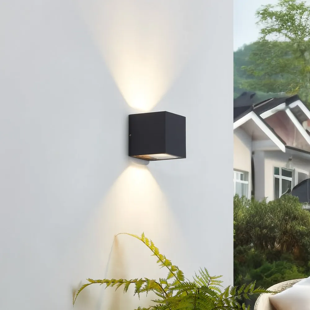 udendørs LED-væglampe Merjem, 12 cm, op/ned, IP54^Lucande Clearance