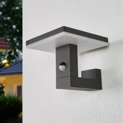 Lucande Væglampe Med Sensor|Terrassebelysning>udendørs LED-væglampe Olesia, 15 cm, sensor, IP54