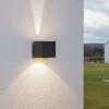 Lucande Terrassebelysning|Væglamper>udendørs LED-væglampe Jarno, antracit, metal, 9 cm