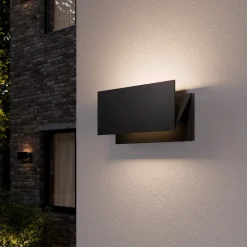 Lucande Terrassebelysning|Væglamper>udendørs LED-væglampe Meja, sort, metal, IP54