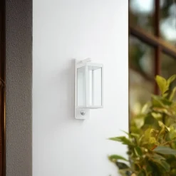 udendørs LED-væglampe Ferdinand, hvid, sensor, 38 cm^Lucande New