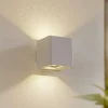 Lucande udendørs LED-væglampe Aaron, hvid, IP54, op/ned