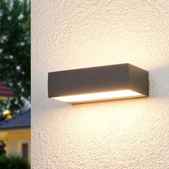 udendørs LED-væglampe Lissi, 21 cm, antracit, IP54^Lucande Sale