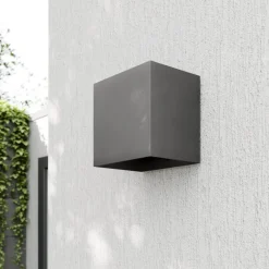 Lucande Terrassebelysning>udendørs LED-væglampe Evie, 14 cm, antracit, op/ned