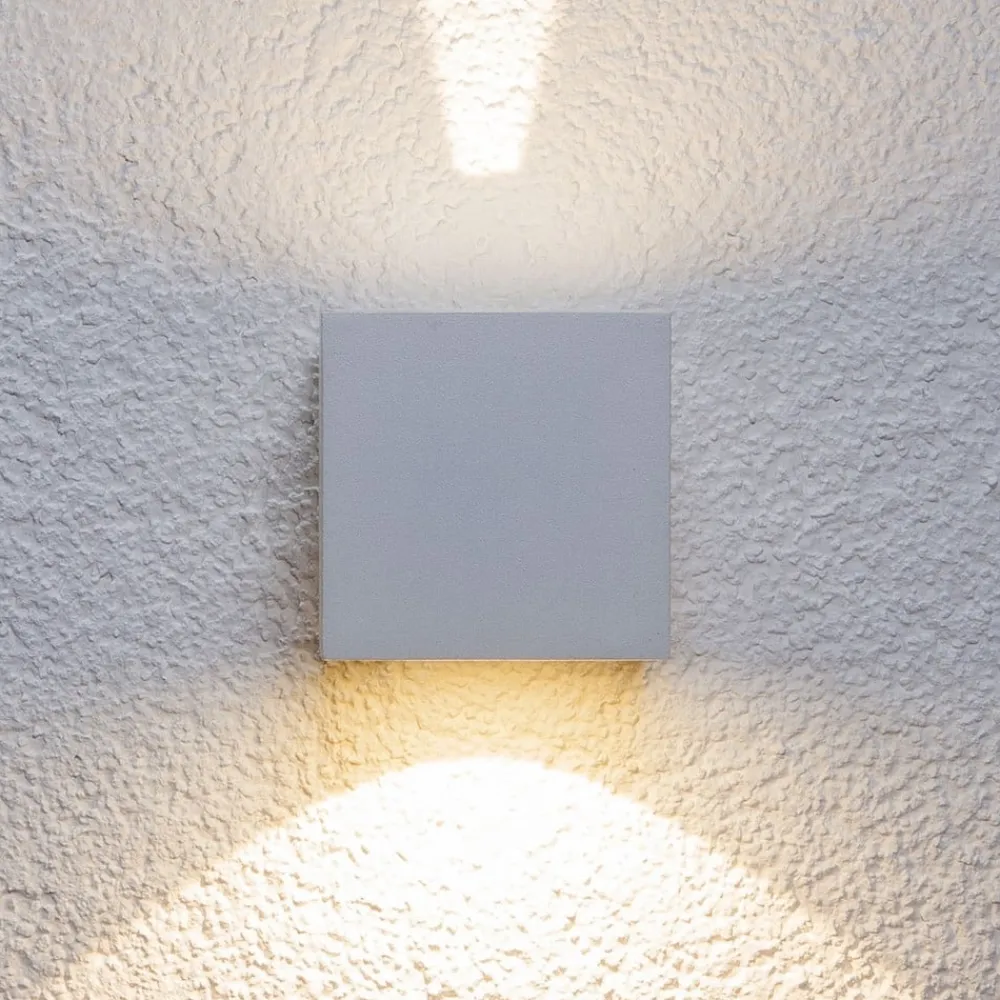udendørs LED-væglampe Jarno, hvid, metal, 9 cm^Lucande Outlet