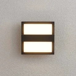 udendørs LED-væglampe Gylfi, 20 cm, antracit, aluminium^Lucande Outlet
