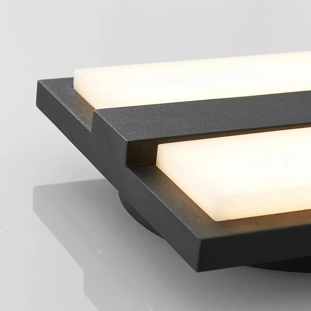 udendørs LED-væglampe Gylfi, 20 cm, antracit, aluminium^Lucande Outlet
