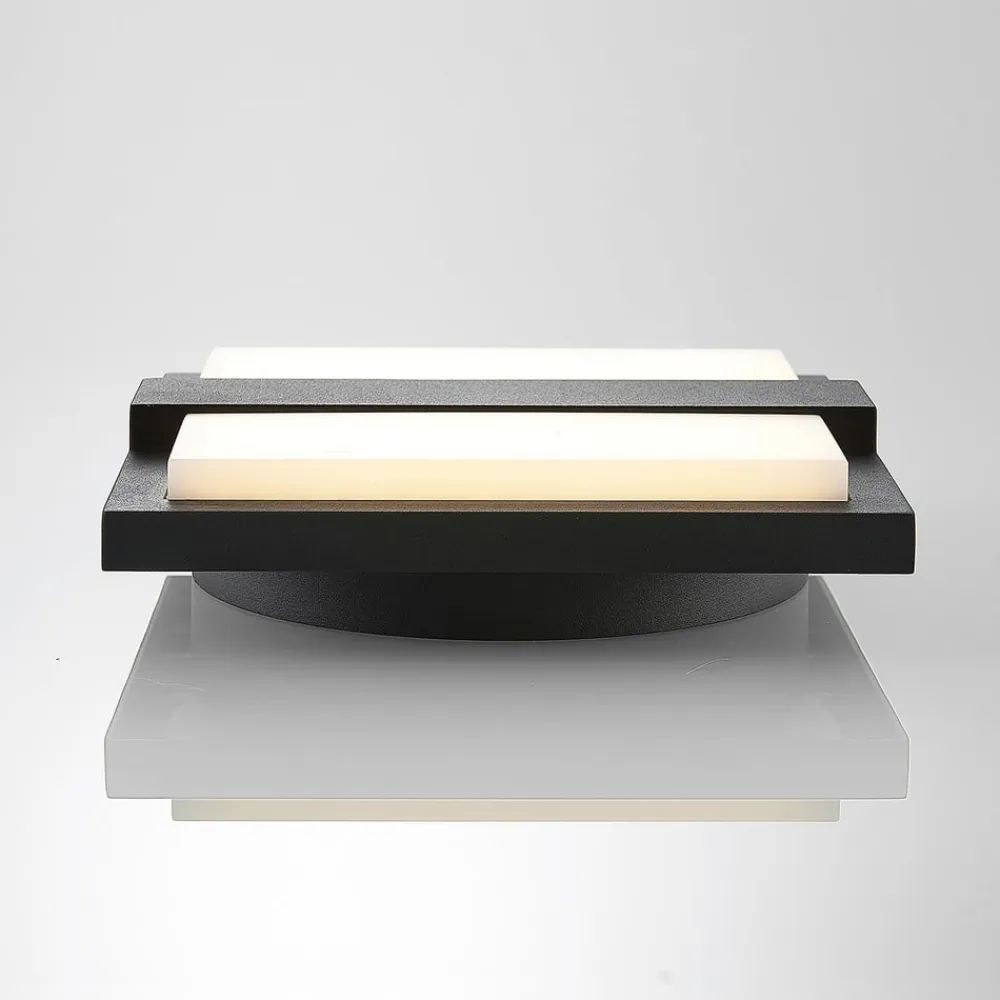 udendørs LED-væglampe Gylfi, 20 cm, antracit, aluminium^Lucande Outlet