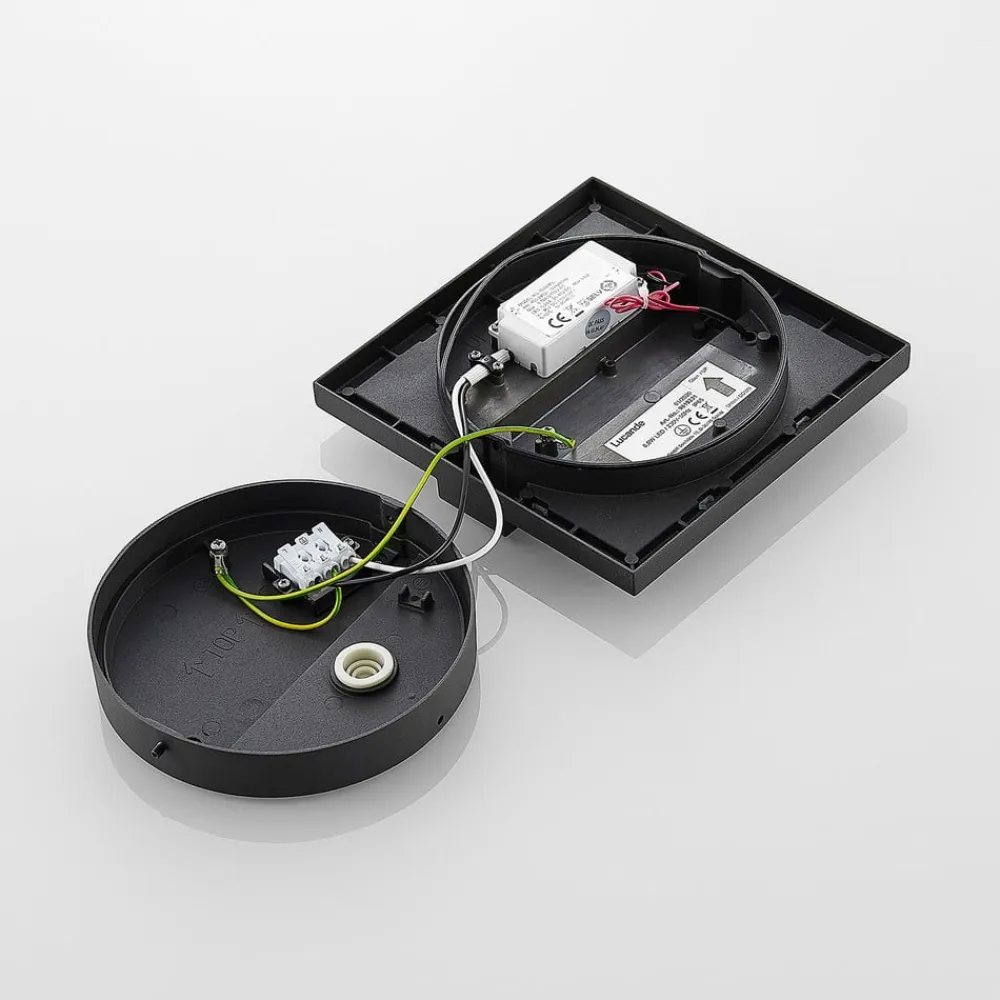 udendørs LED-væglampe Gylfi, 20 cm, antracit, aluminium^Lucande Outlet