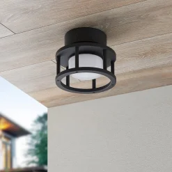 Lucande Terrassebelysning|Udendørs Loftlamper>udendørs loftlampe Berenike, Ø 17 cm, grå, GX53