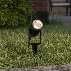 udendørs spotlampe Galina, jordspyd, stik, grå, 11 cm^Lucande Outlet