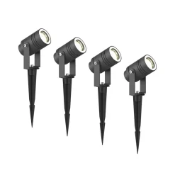 udendørs spotlampe Galina, sæt med 4, jordspyd, stik^Lucande Clearance