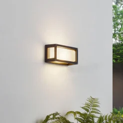 udendørs væglampe Aurelien, grå, metal, 12,5 cm, IP54^Lucande Online