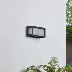 udendørs væglampe Aurelien, grå, metal, 12,5 cm, IP54^Lucande Online