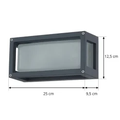 udendørs væglampe Aurelien, grå, metal, 12,5 cm, IP54^Lucande Online