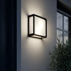 Lucande udendørs væglampe Aurelien, antracit, metal, 25x 25cm