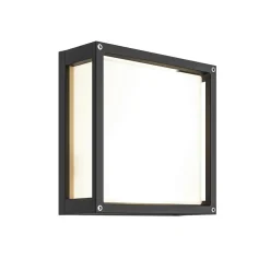 Lucande udendørs væglampe Aurelien, antracit, metal, 25x 25cm