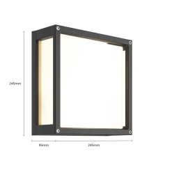 Lucande udendørs væglampe Aurelien, antracit, metal, 25x 25cm