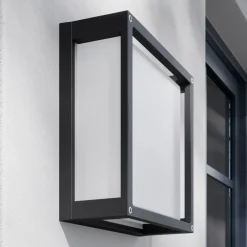 Lucande udendørs væglampe Aurelien, antracit, metal, 25x 25cm