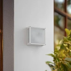 udendørs væglampe Aurelien, hvid, sensor, 25 x 25 cm^Lucande Best