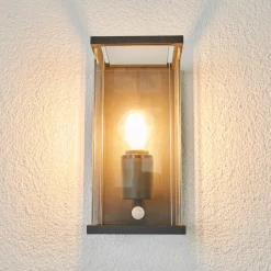 Lucande udendørs væglampe Annalea, 29 cm, 1 lyskilde, IP54, sensor