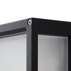 Lucande udendørs væglampe Aurelien, antracit, sensor, 25x25 cm