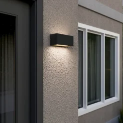 udendørs væglampe Bente, antracit, bredde 25 cm, IP54^Lucande New