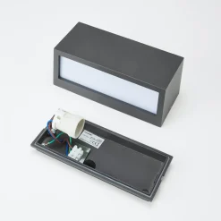 udendørs væglampe Bente, antracit, bredde 25 cm, IP54^Lucande New