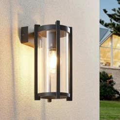 Lucande Terrassebelysning|Væglamper>udendørs væglampe Brienne, 30 cm, antracit, metal