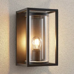 Lucande udendørs væglampe Brienne, 30 cm, antracit, metal