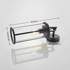 Lucande udendørs væglampe Emmeline, klar, aluminium, højde 45 cm