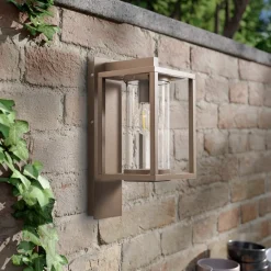 Lucande Terrassebelysning|Væglamper>udendørs væglampe Ferda, hængende, brun, IP44